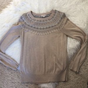 5 for $25 / Merona Cream White Patterned Sweater
